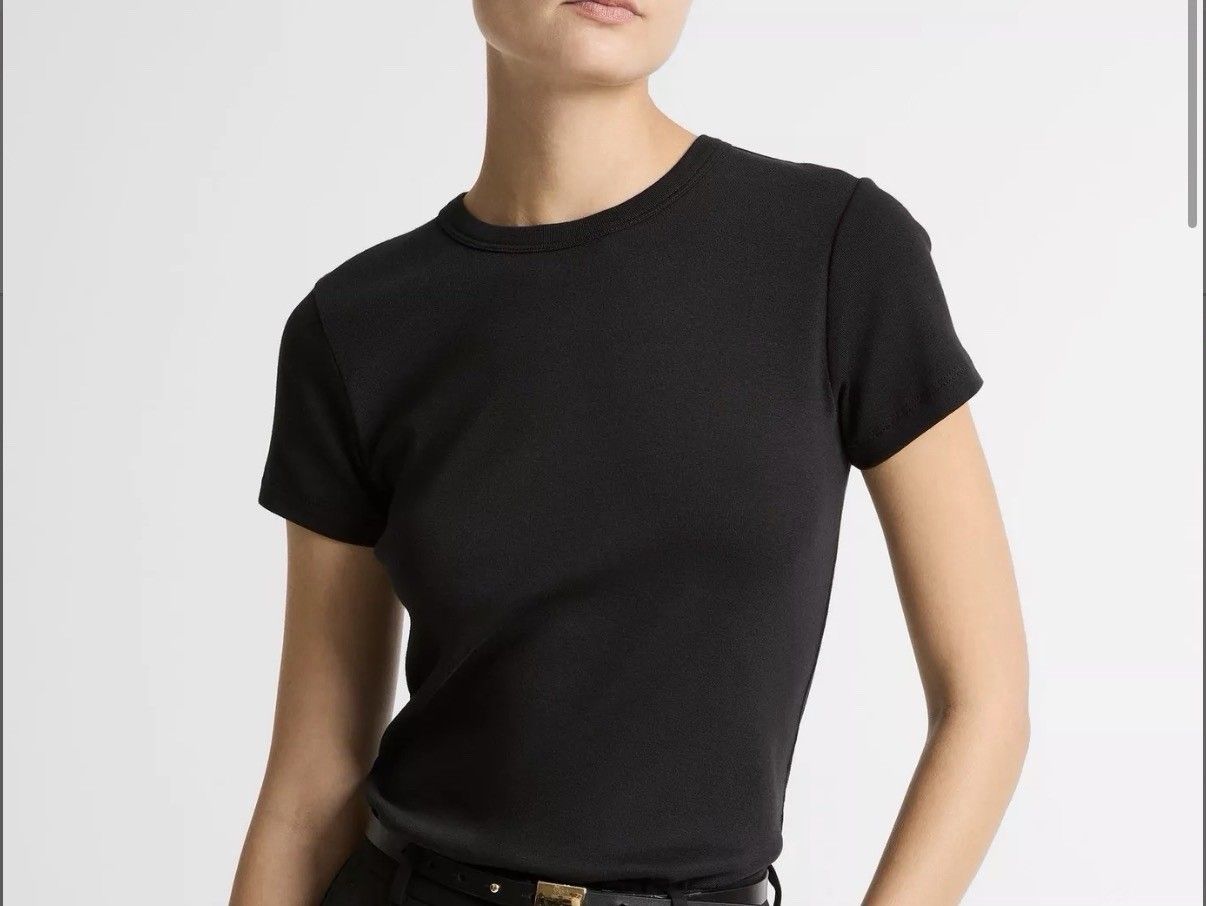 Vince 100% Pima Cotton Black Tee Large